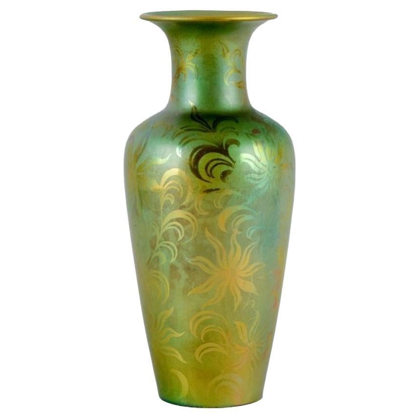 Zsolnay, Hungary. Large ceramic vase with eosin glaze. Ca 1930s For Sale