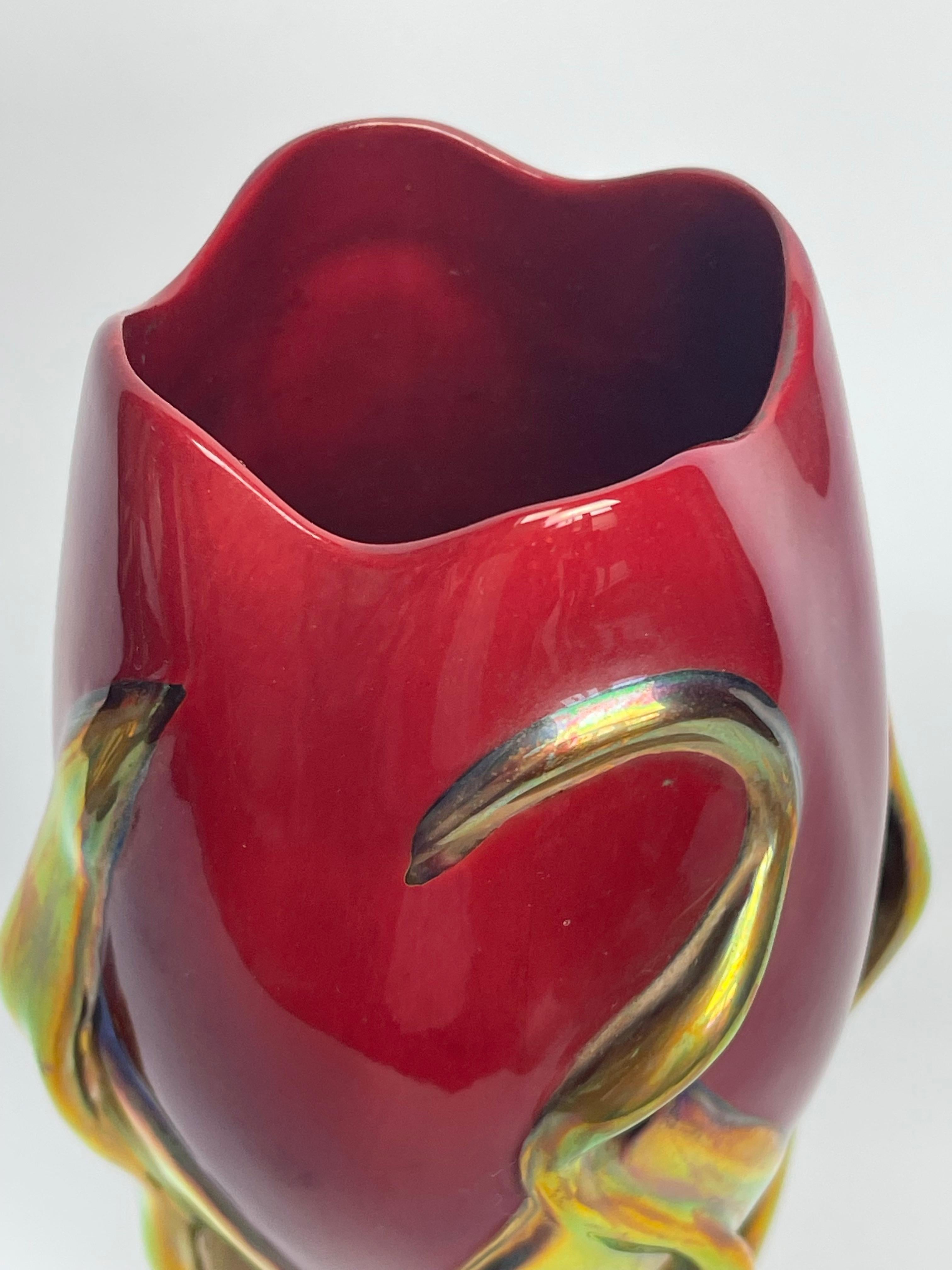 Zsolnay Pecs Art Nouveau Vase métallique en éosine en vente 2