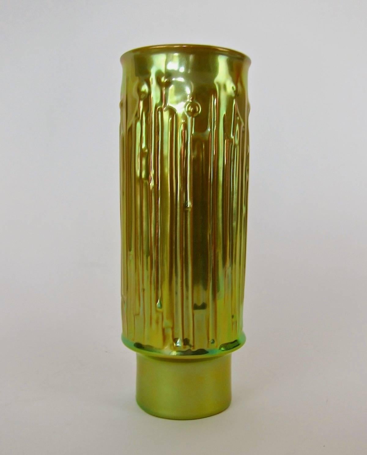 Modernist Zsolnay Pecs Vase with Metallic Eosin Glaze 3