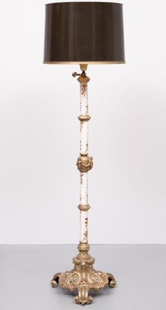 Zsolnay Porcelain Gilt Metal Porcelain Floor lamp  1870s Hungarian