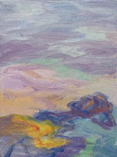 Body in the Field #1 - 21st Century, blue, landscape, expressionism, yellow