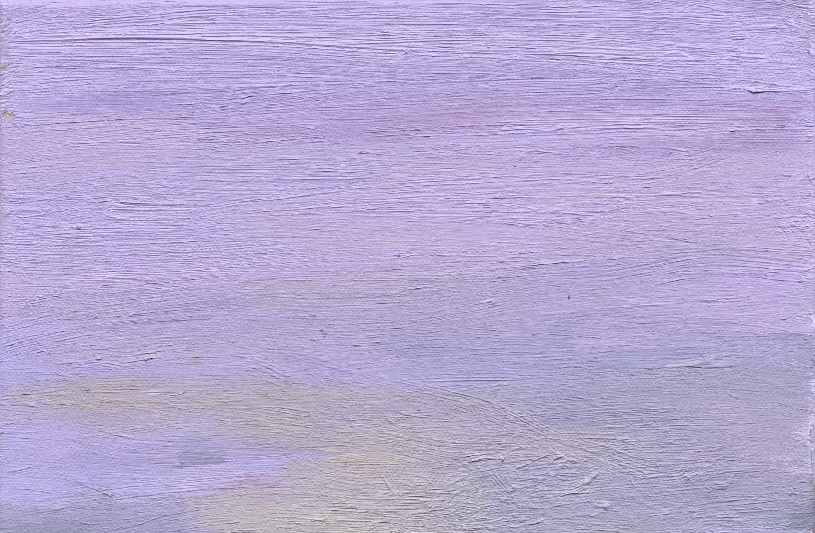 Corpo in campo #14 - 21° secolo, pittura a olio, paesaggio, viola - Painting di Zsolt Berszán