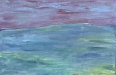 Body in the Field #3 - 21st Century, abstract painting, landscape, green, blue