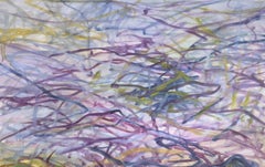 Cuerpo en el campo #4 - Siglo XXI, pintura abstracta, verde, amarillo, azul