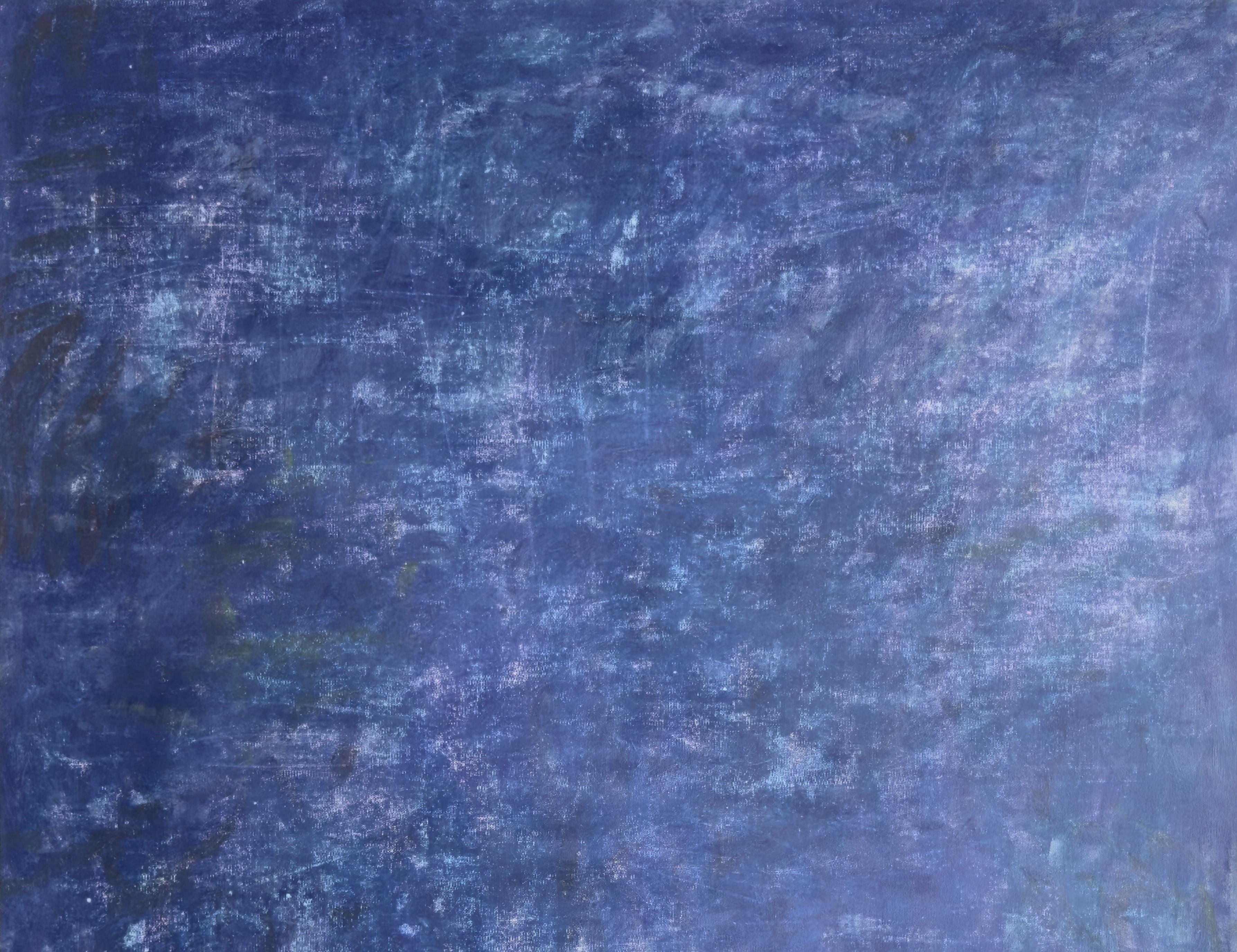 Corpo in campo 8 - XXI secolo, pittura astratta, paesaggio, bleu, verde - Painting di Zsolt Berszán