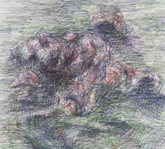 Untitled 01 - Contemporary, 21st century, Green, Gray, Red, Organic