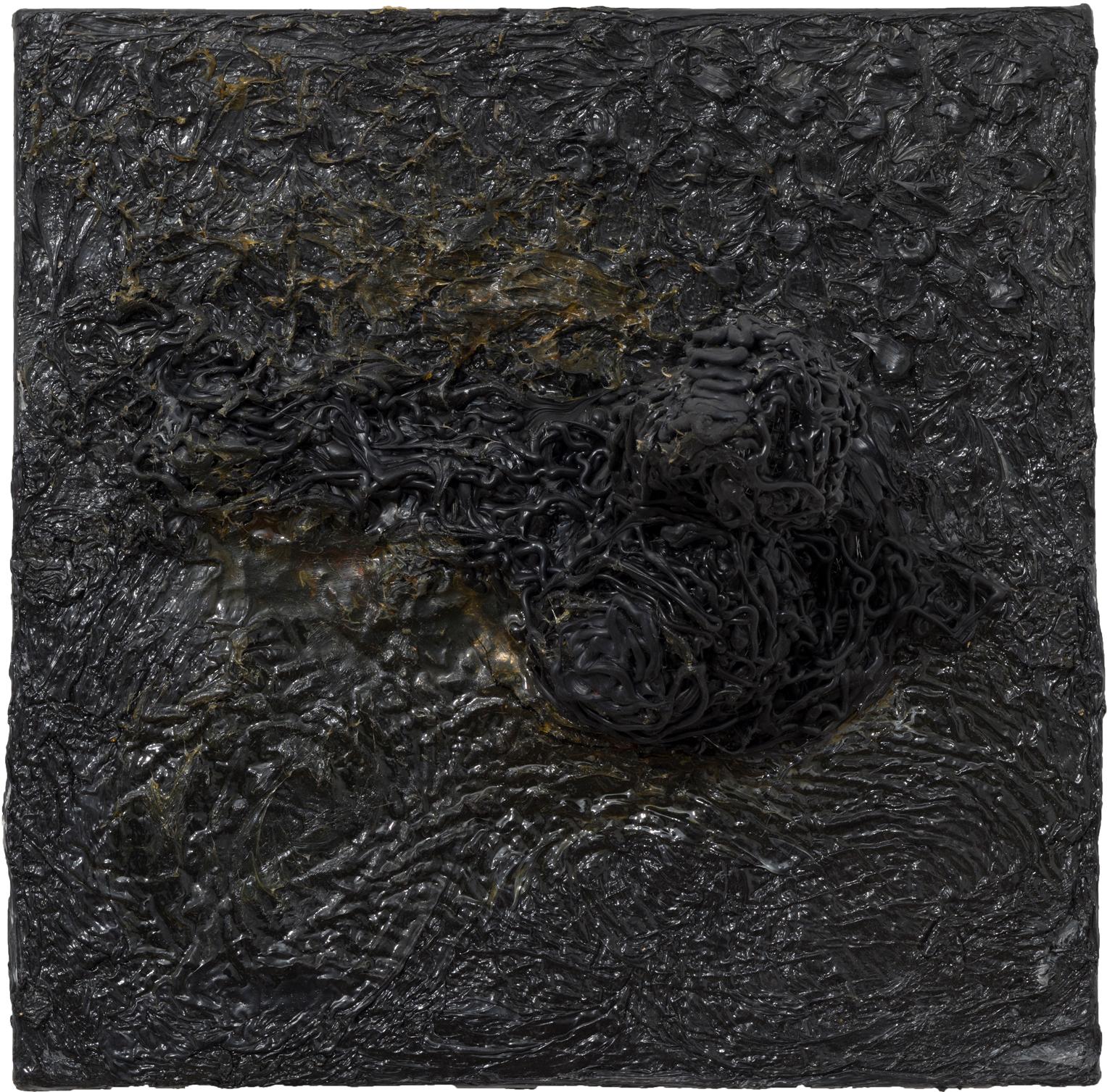 Zsolt Berszán Abstract Painting - Untitled 01 - Contemporary, Organic, Black, Minimalist, Abstract, Monochrome