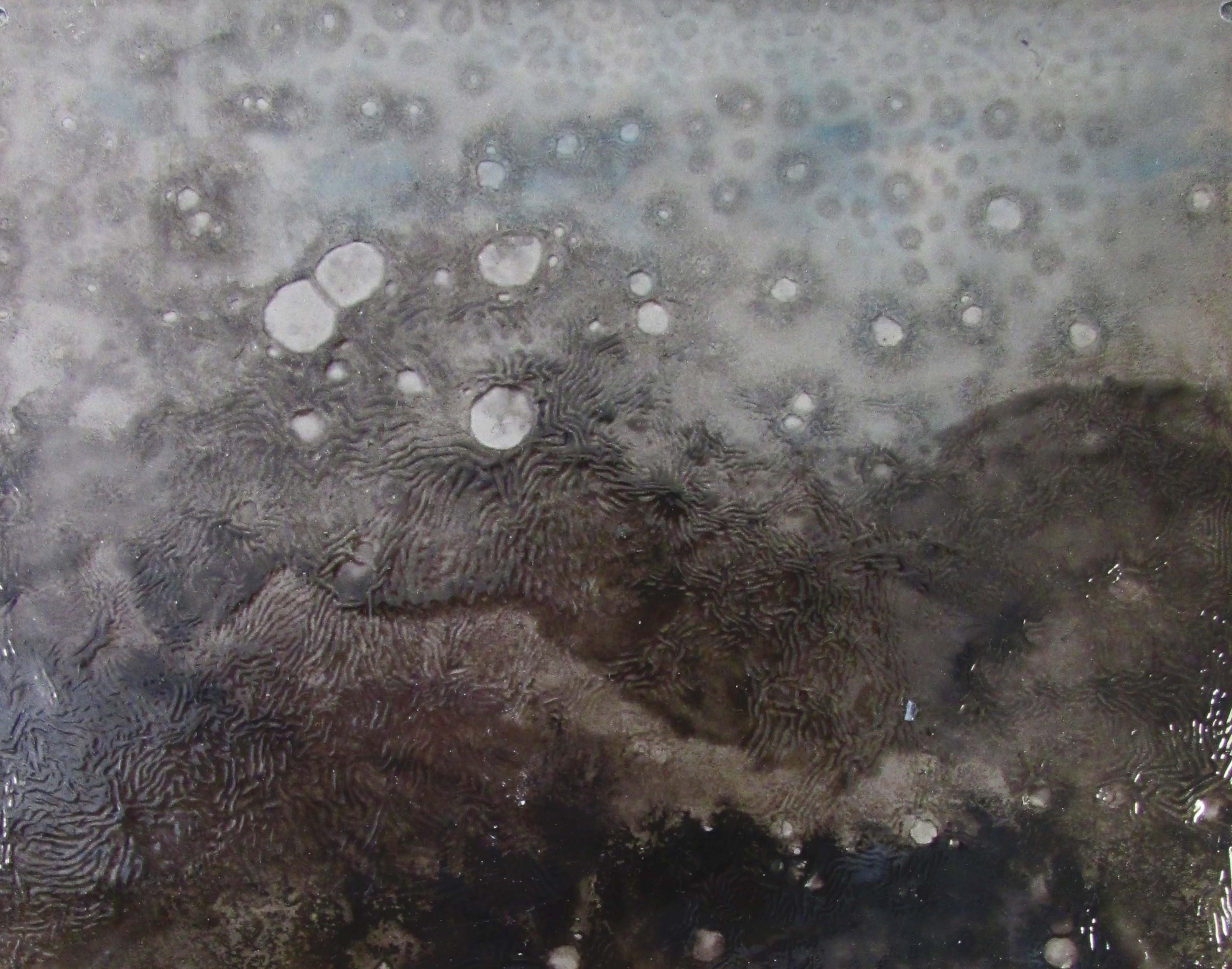 Ohne Titel 01 [Dissecting the Unknown 01] - Zeitgenössisch, abstrakt, schwarz, organisch – Painting von Zsolt Berszán