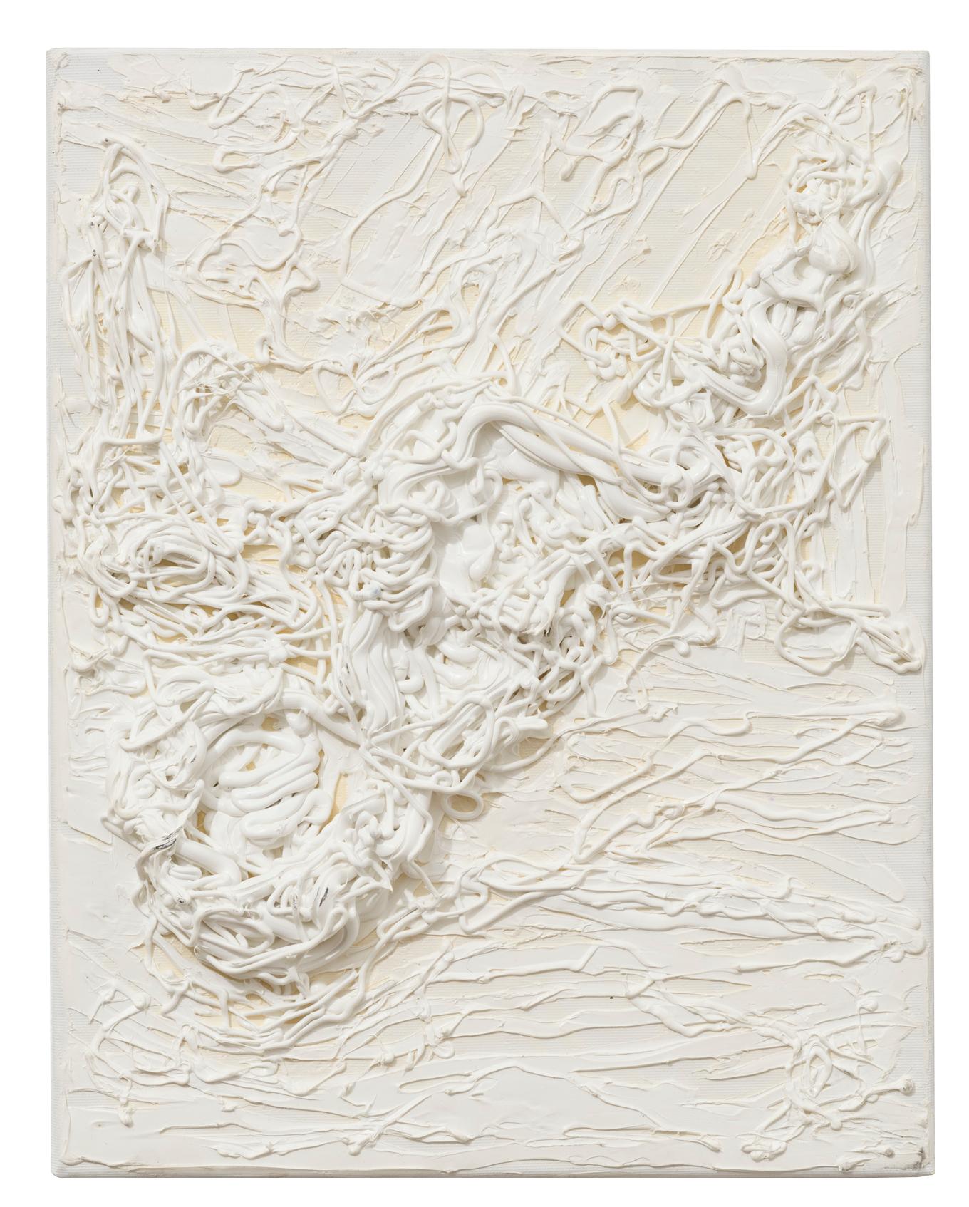 Abstract Painting di Zsolt Berszán - Senza titolo 01 - Bianco, Minimalista, Monocromatico, Pittura astratta, Contemporaneo