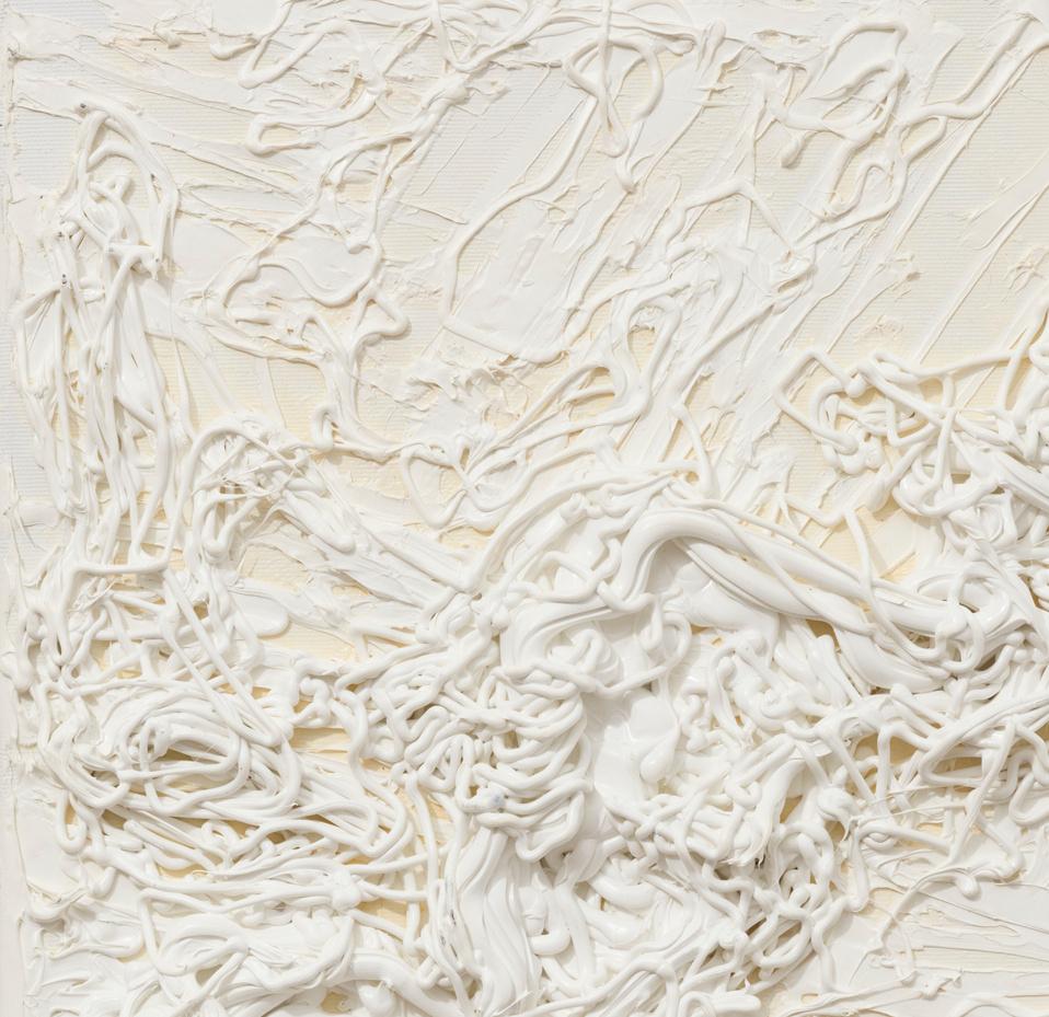 Unbenannt 03, 2017
Weißer Klebstoff und weiße Ölfarbe auf Leinwand
(Unterschrift auf der Rückseite)
17 23/32 H x 13 25/32 W in
45 H x 35 B cm

Die Arbeit 'Untitled 03' war Teil der Ausstellung 