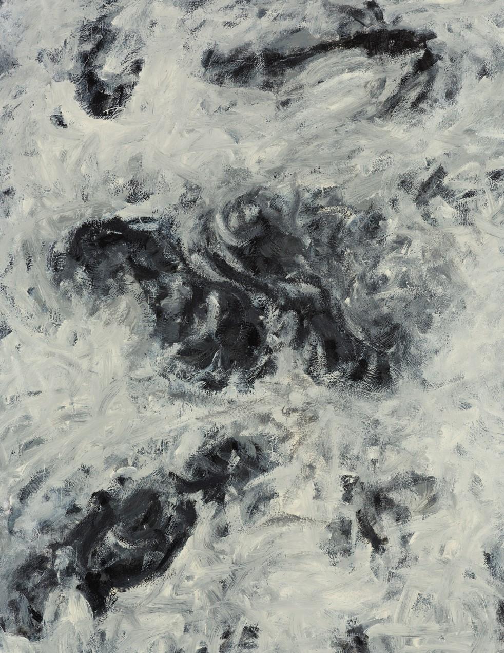 Untitled 010 [Remains of the Remains 010] - Contemporary, Abstract, Grey4 - Painting by Zsolt Berszán