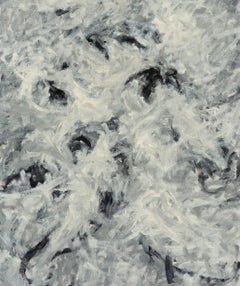 Sin título 011 [Restos de los Restos 011] - Blanco, Negro, Pintura Abstracta