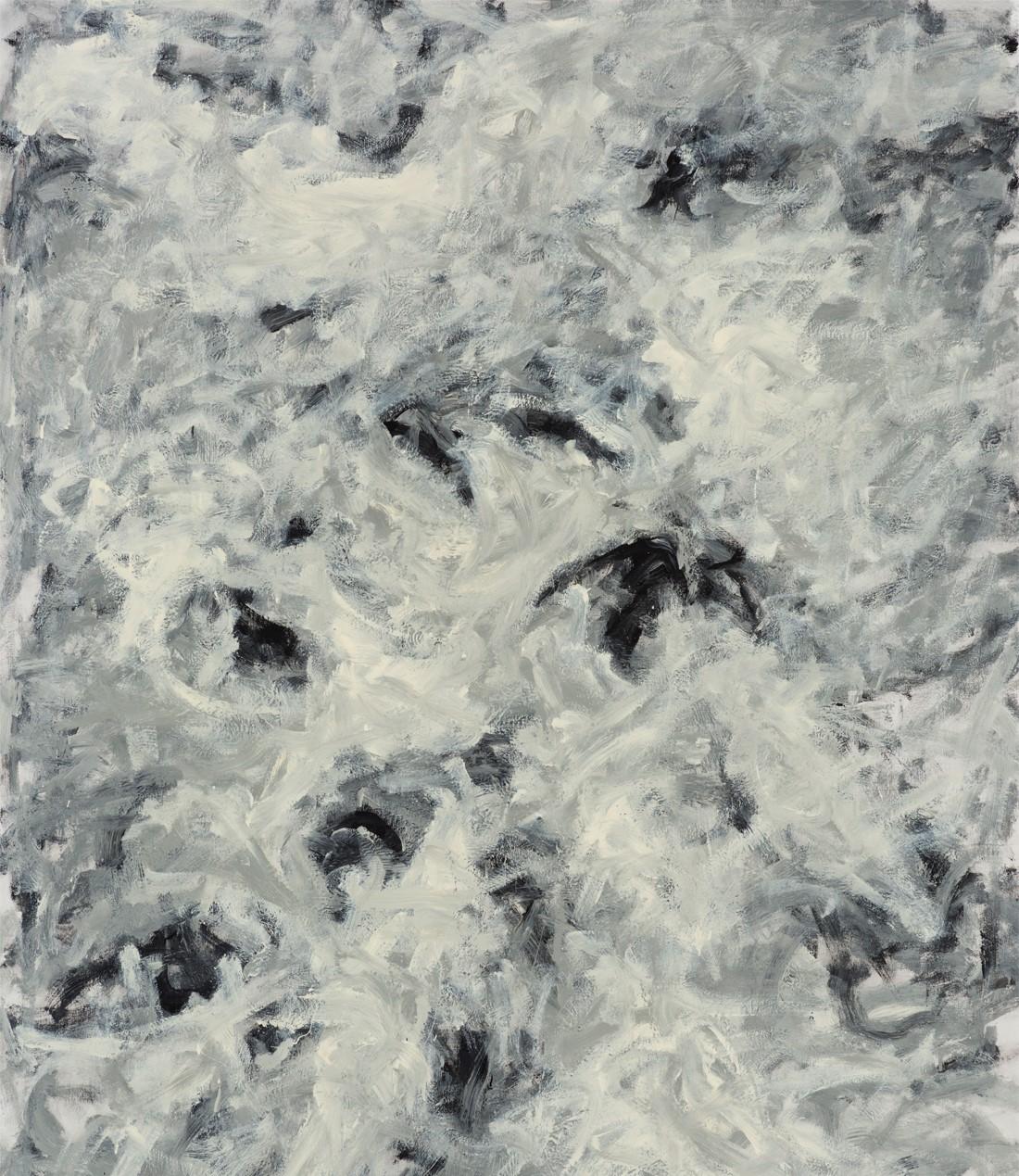 Untitled 011 [Remains of the Remains 011] - White, Black, Abstract Painting For Sale 2