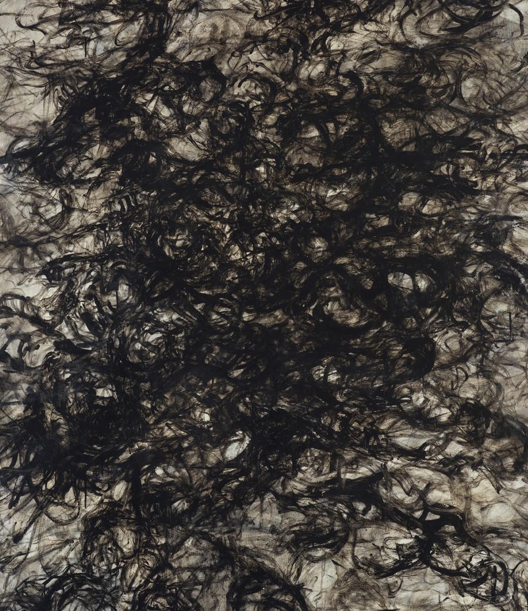 Senza Titolo 018 [Resti dei Resti 018] - Arte contemporanea, Astratto, Nero - Painting di Zsolt Berszán