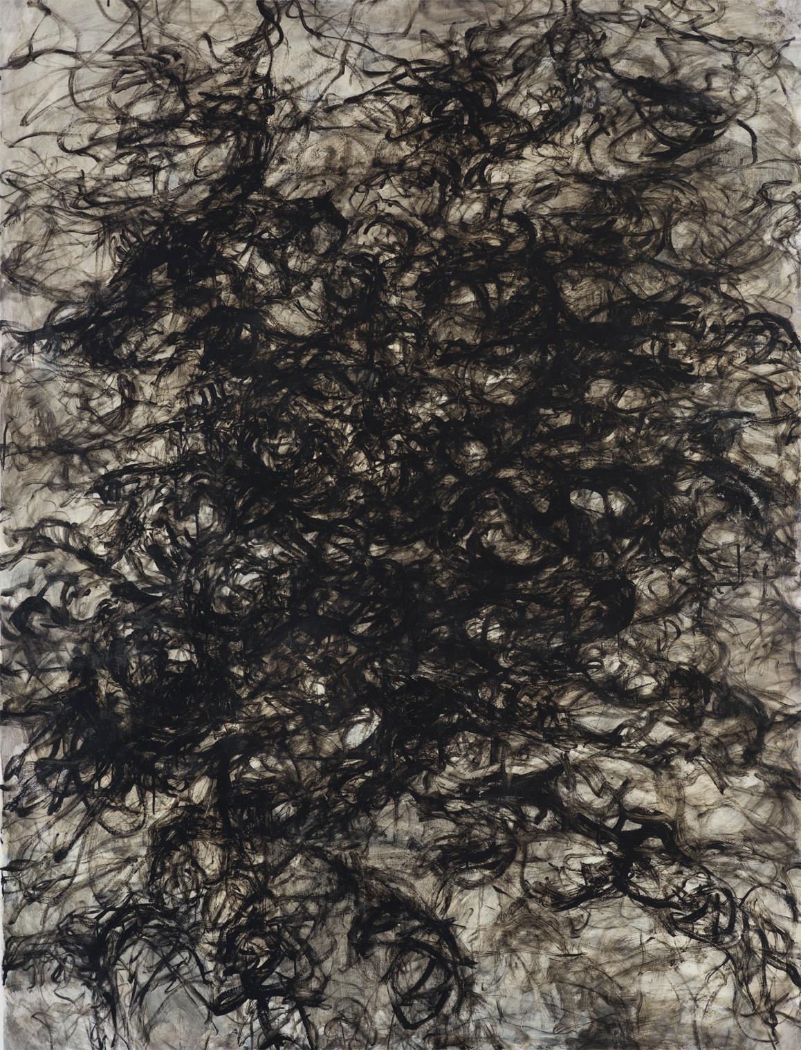 Interior Painting di Zsolt Berszán - Senza Titolo 018 [Resti dei Resti 018] - Arte contemporanea, Astratto, Nero