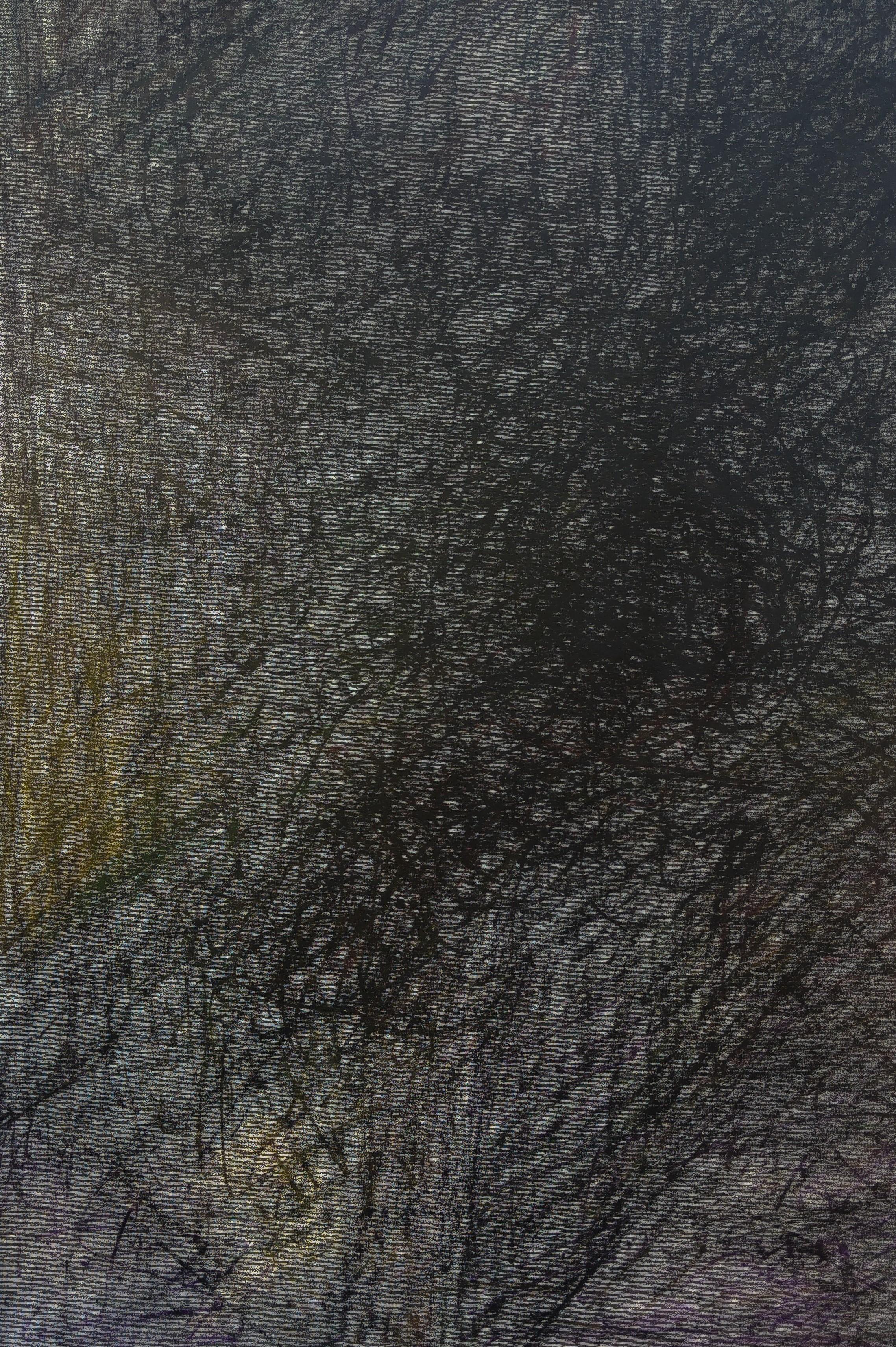 Ohne Titel 02 - Zeitgenössische Kunst, Abstrakt, Geometrisch, Schwarz, geschichtet – Painting von Zsolt Berszán