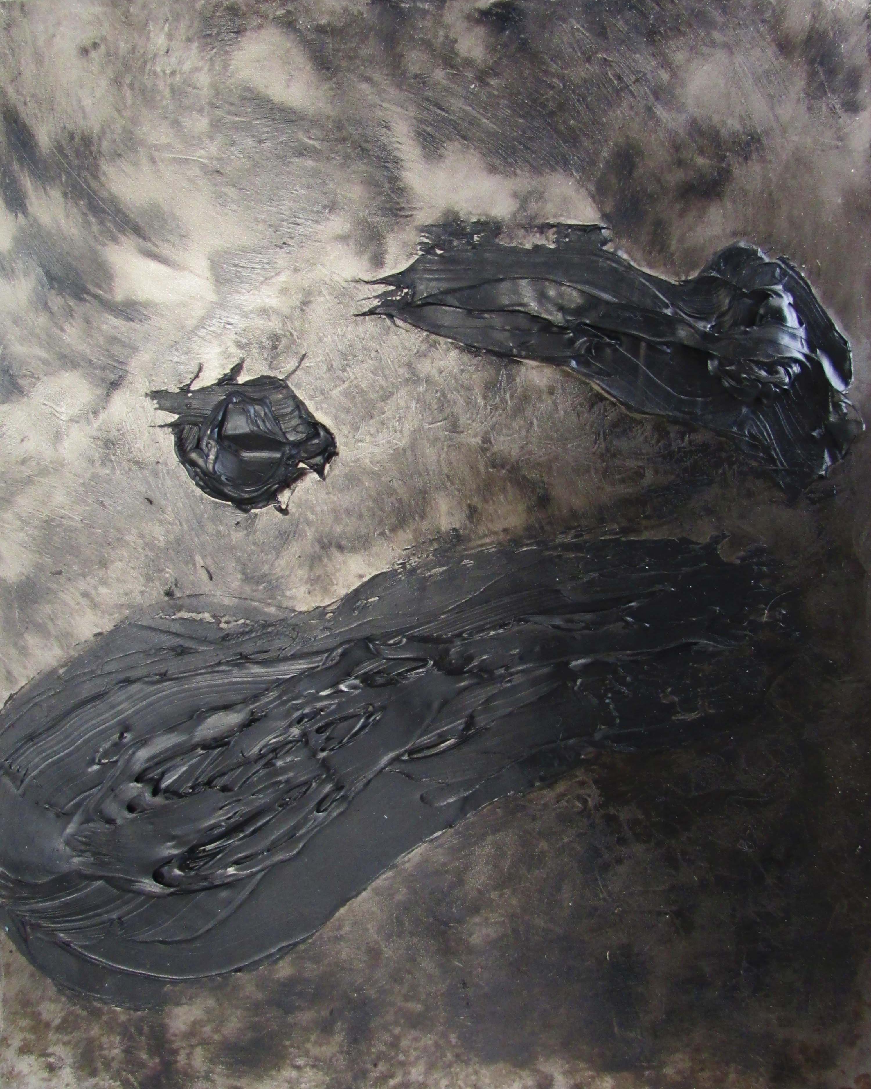Abstract Painting di Zsolt Berszán - Untitled 02 (Dissecting the Unknown 02) - Arte contemporanea, Arte astratta, Nero