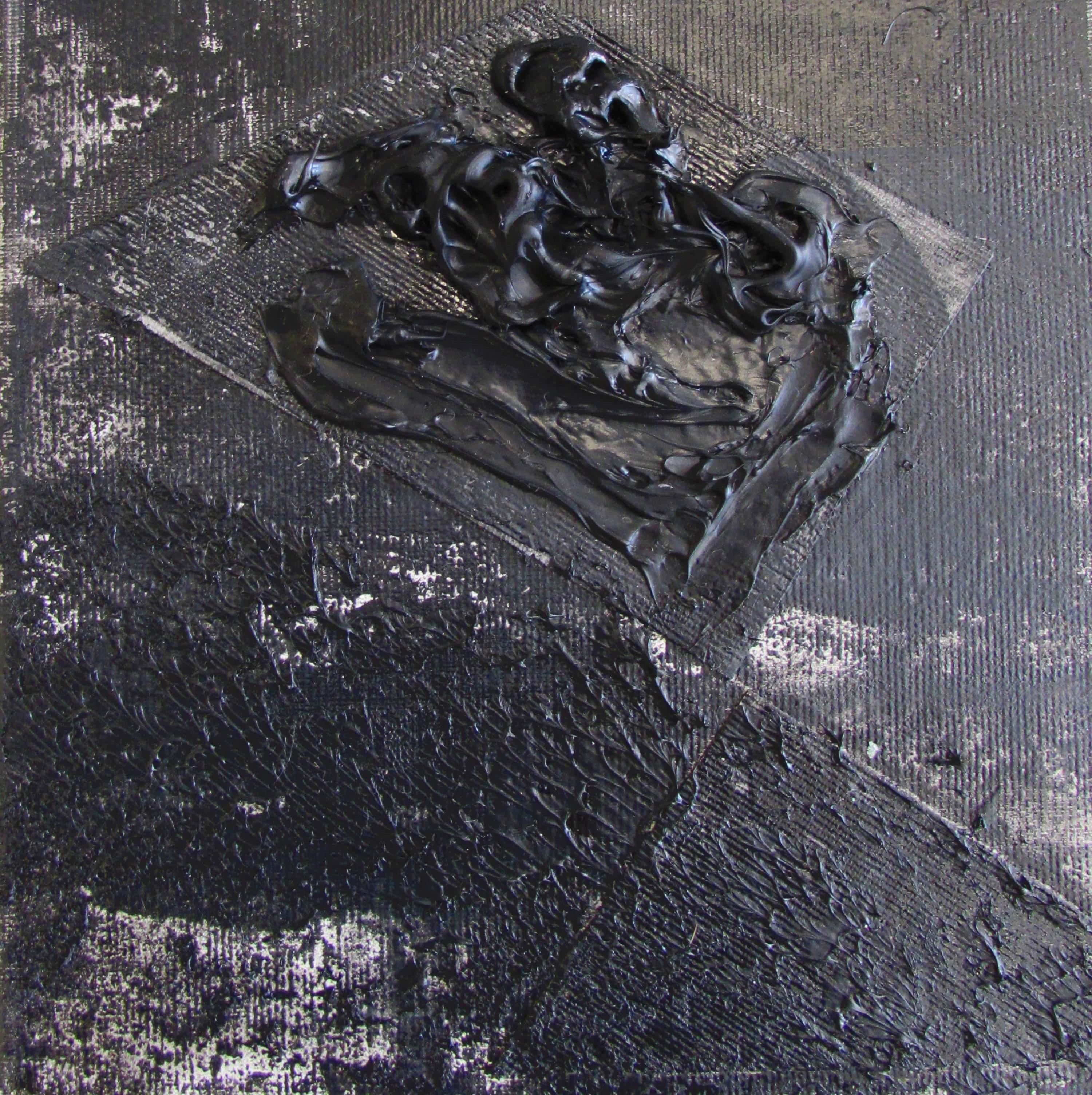 Untitled 02 [Dissecting the Unknown 02] - Contemporary, Black, Monochrome - Abstract Painting by Zsolt Berszán