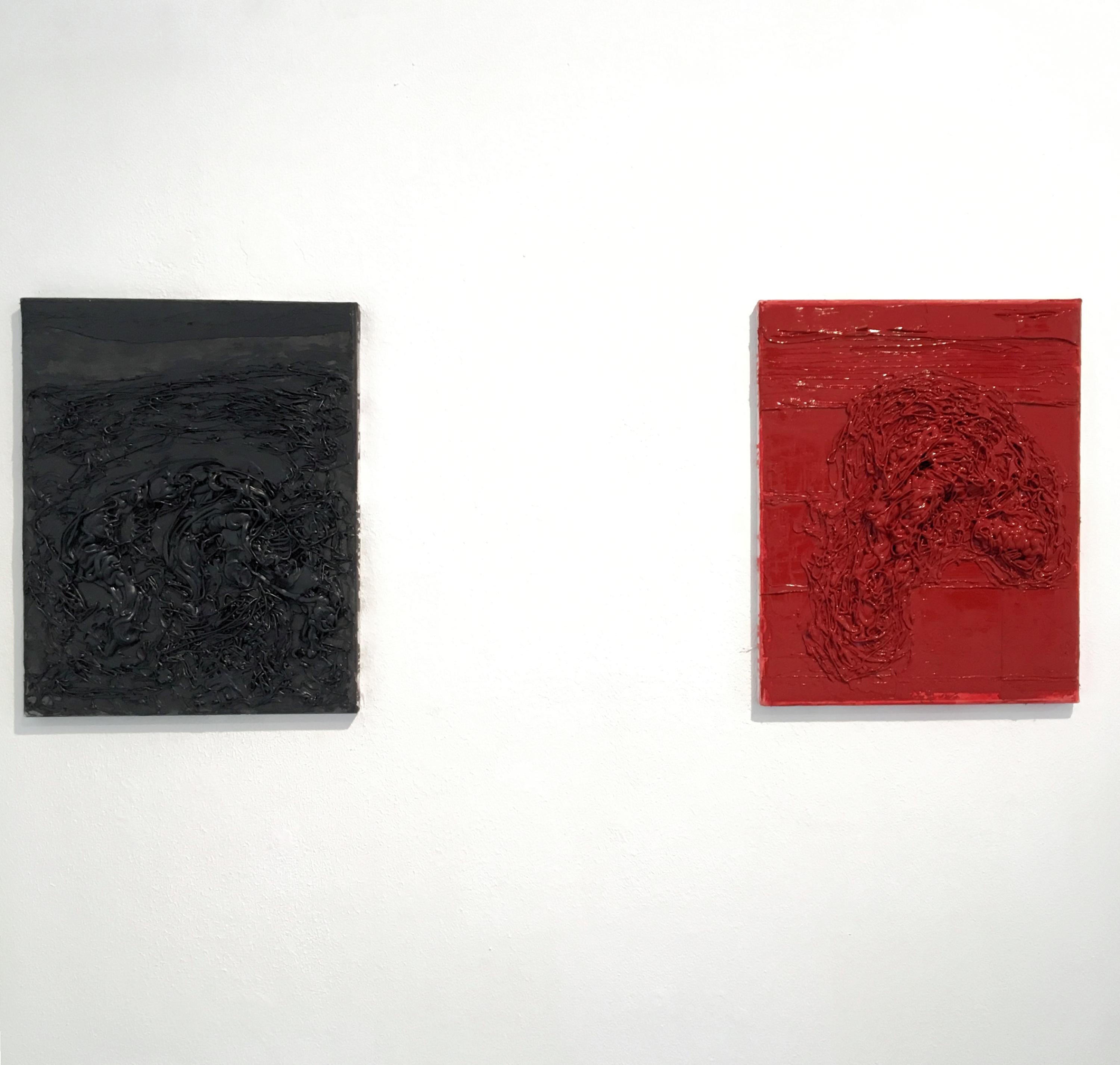 Untitled 02 - 21st Century, Organic, Black, Minimalist, Abstract, Monochrome - Painting by Zsolt Berszán