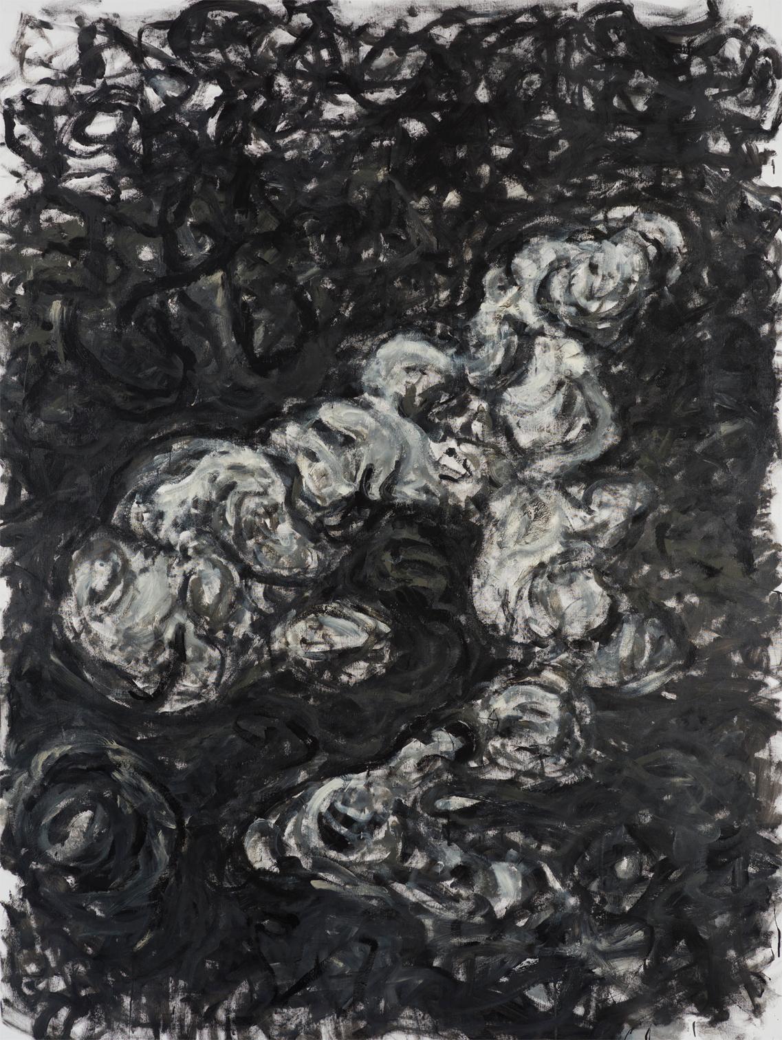 Untitled 02 [Remains of the Remains 02] - Black, Contemporary, Abstract, Gray - Painting by Zsolt Berszán
