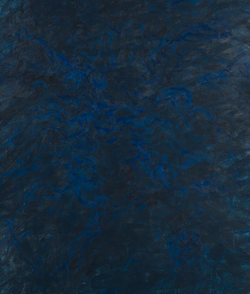 Sans titre 020 - 21e siècle, peinture abstraite, bleu, minimaliste, monochrome en vente 1
