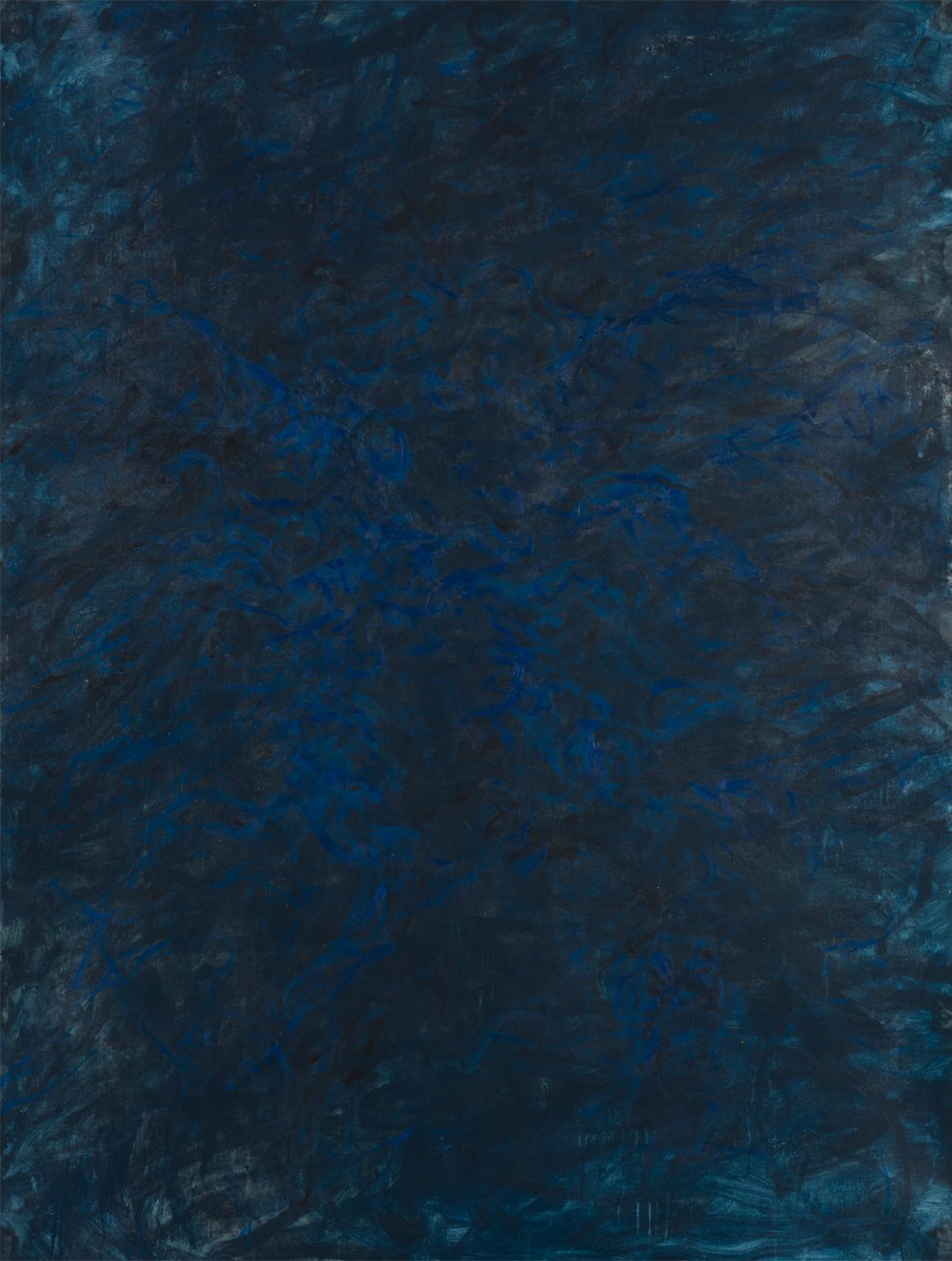 Zsolt Berszán Abstract Painting – Ohne Titel 020 - 21. Jahrhundert, Abstraktes Gemälde, Blau, Minimalistisch, Monochrom