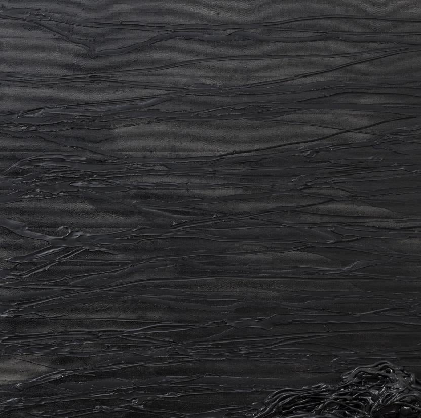 Untitled 03 - Black, Abstract, Monochrome, 21st Century, Organic, Minimalist - Painting by Zsolt Berszán