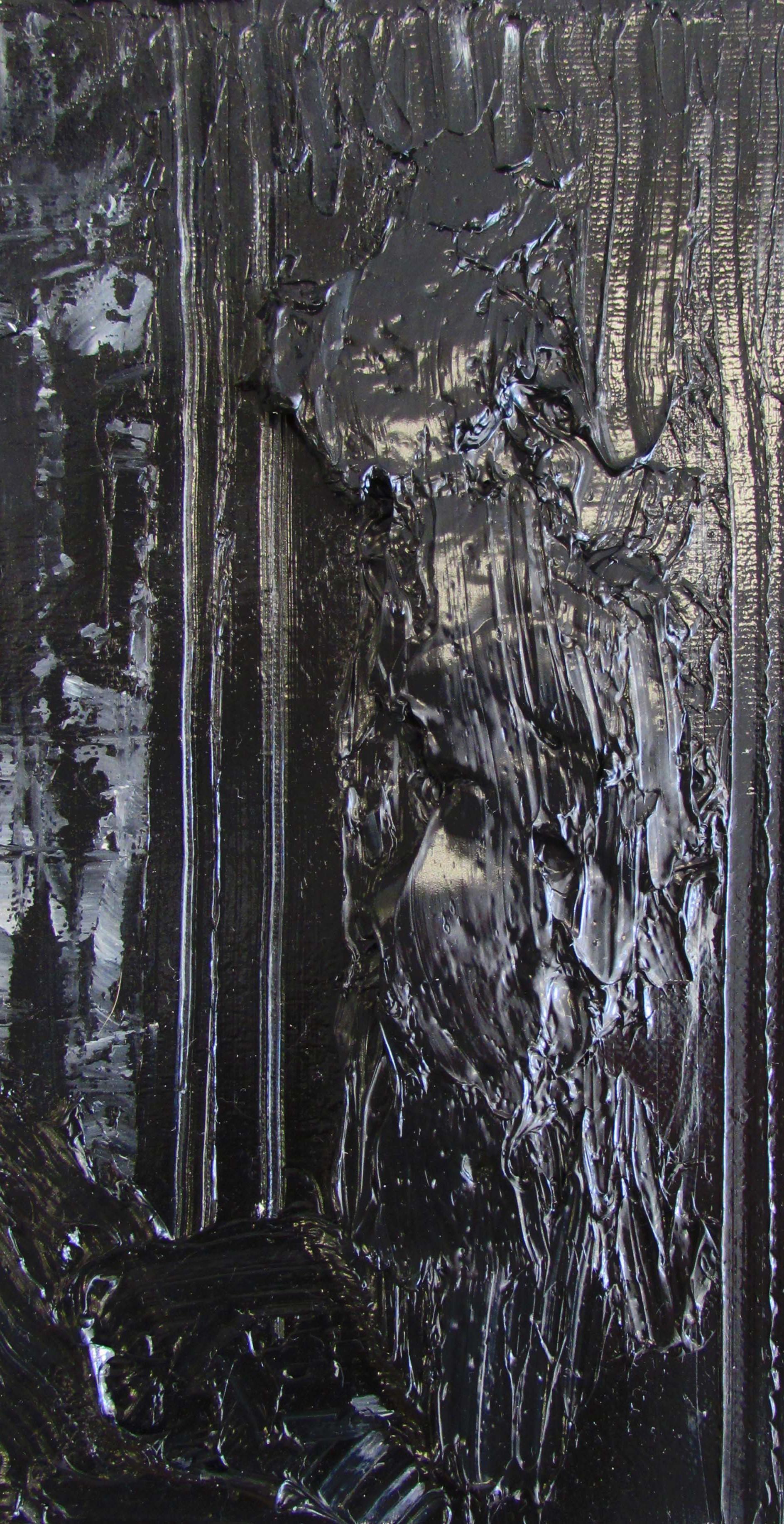 Untitled 03 [Dissecting the Unknown 03] - Contemporary, Black, Monochrome - Painting by Zsolt Berszán