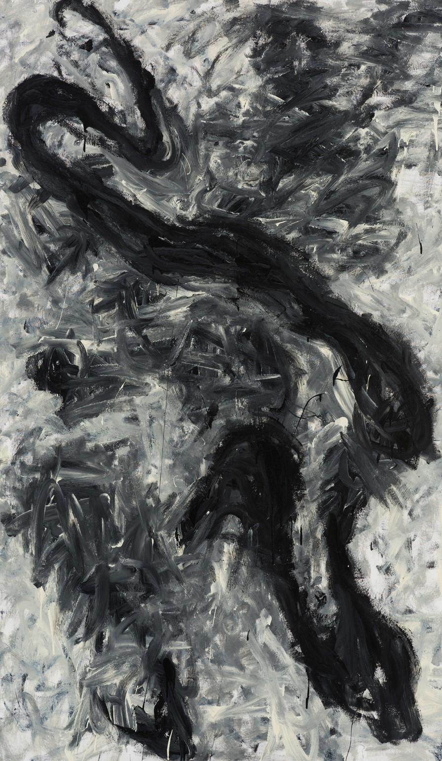 Untitled 03 [Remains of the Remains 03] - Contemporary, Abstract, Black, Gray - Painting by Zsolt Berszán