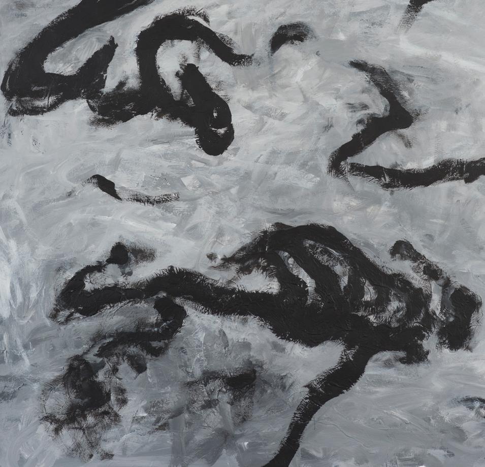 Sans titre 04 - 21e siècle, Art abstrait, noir, gris, peinture contemporaine - Gris Abstract Painting par Zsolt Berszán