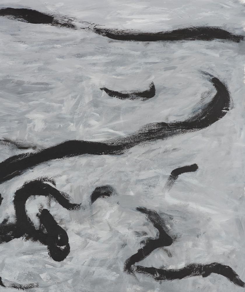 Sans titre 04 - 21e siècle, Art abstrait, noir, gris, peinture contemporaine en vente 1