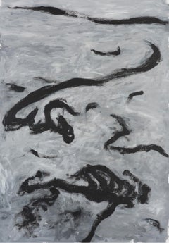 Ohne Titel 04 - 21. Jahrhundert, Abstrakte Kunst, Schwarz, Grau, Zeitgenössische Malerei