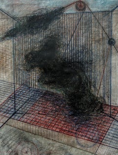 Untitled 04 - Contemporary, Abstract Drawing on Canvas, Minimalist, Gestural