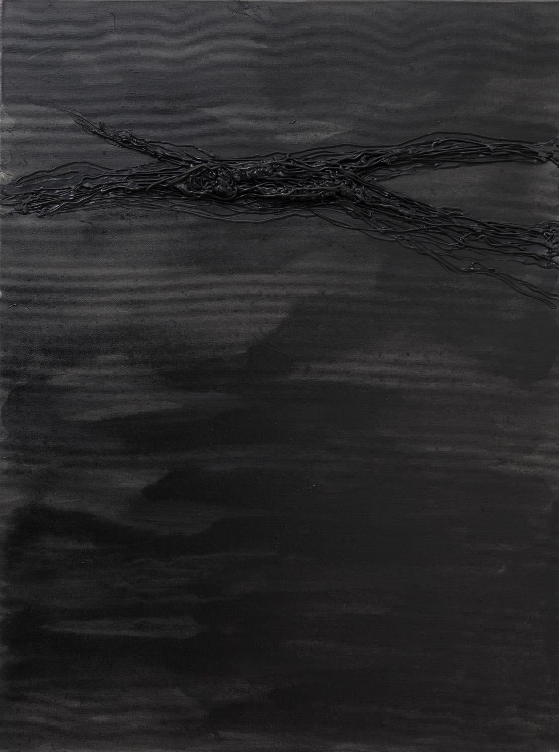 Untitled 04 - Contemporary, Black, Monochrome, Minimalist, Organic, Abstract Art