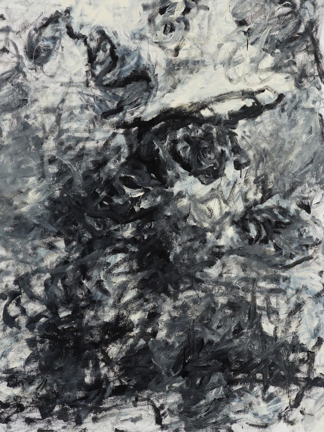 Untitled 04 [Remains of the Remains 04] - 21st Century, Abstract, Black, Grey - Painting by Zsolt Berszán