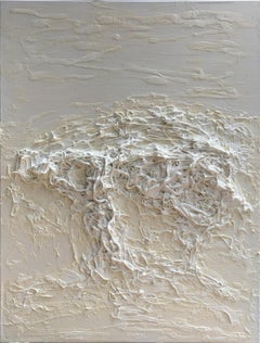 Untitled 05 - Abstract Painting, Monochrome, White, Organic, Minimalist