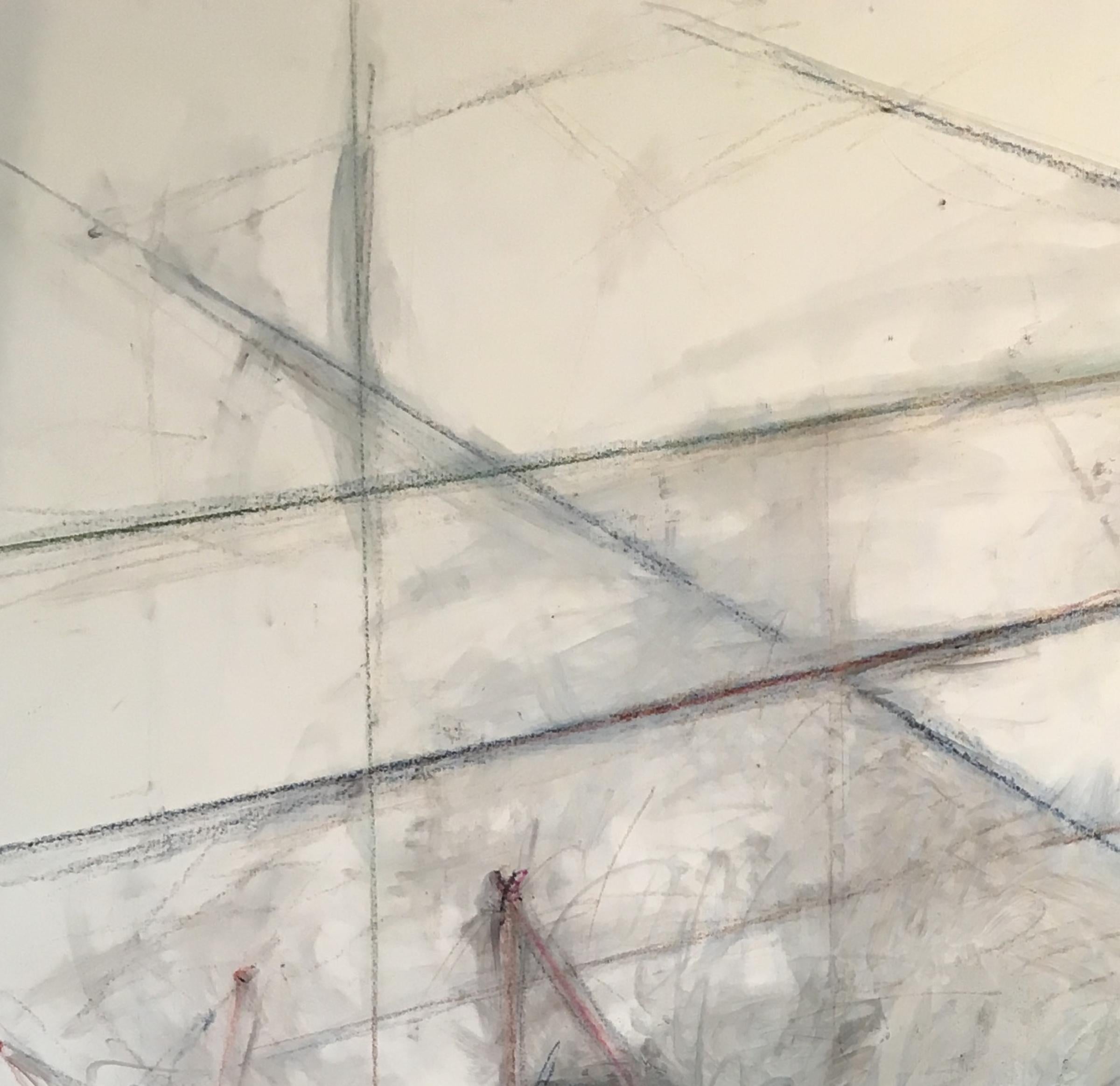 Sin título 06 - Contemporáneo, Dibujo abstracto sobre lienzo, Orgánico, Minimalista - Painting de Zsolt Berszán