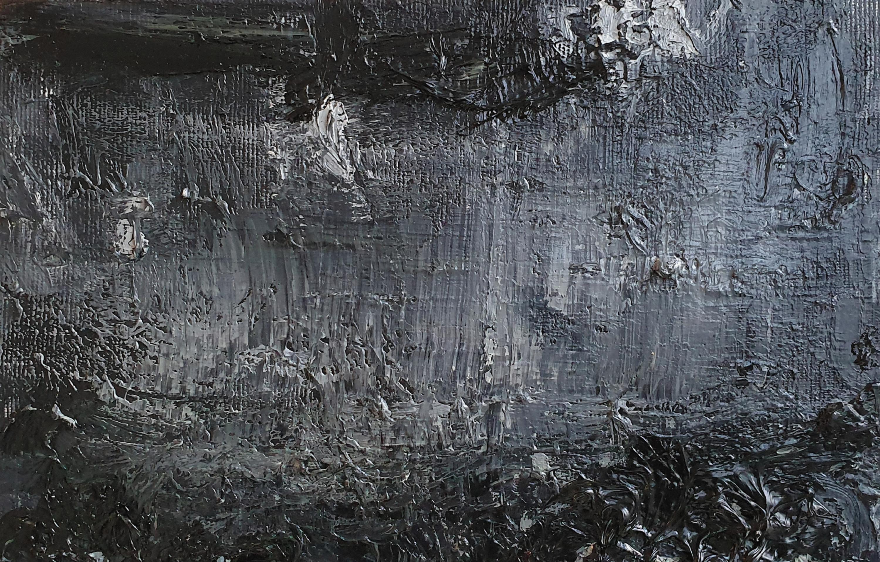 Senza titolo 07 - 21° secolo, Astratto, Nero, Bianco, Contemporaneo, Organico - Painting di Zsolt Berszán