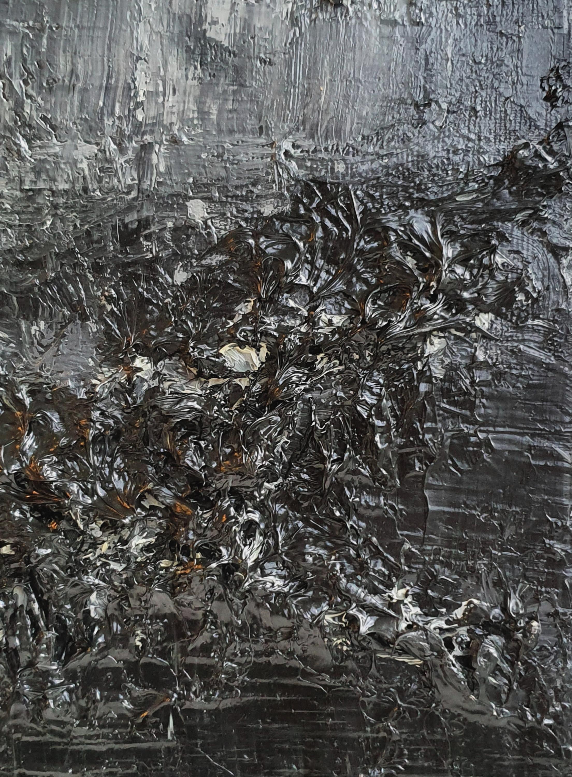 Senza titolo 07 - 21° secolo, Astratto, Nero, Bianco, Contemporaneo, Organico in vendita 3