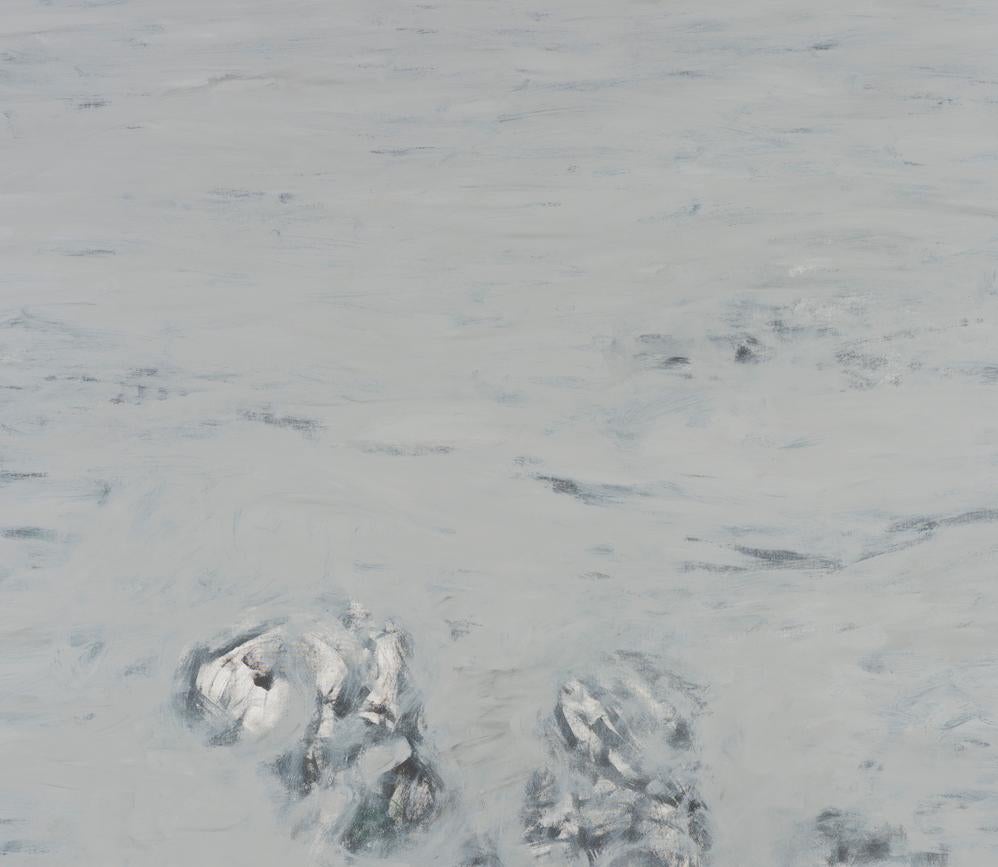 Senza titolo 09 - Arte contemporanea, Grigio chiaro, Monocromatico, Arte astratta - Painting Astratto di Zsolt Berszán