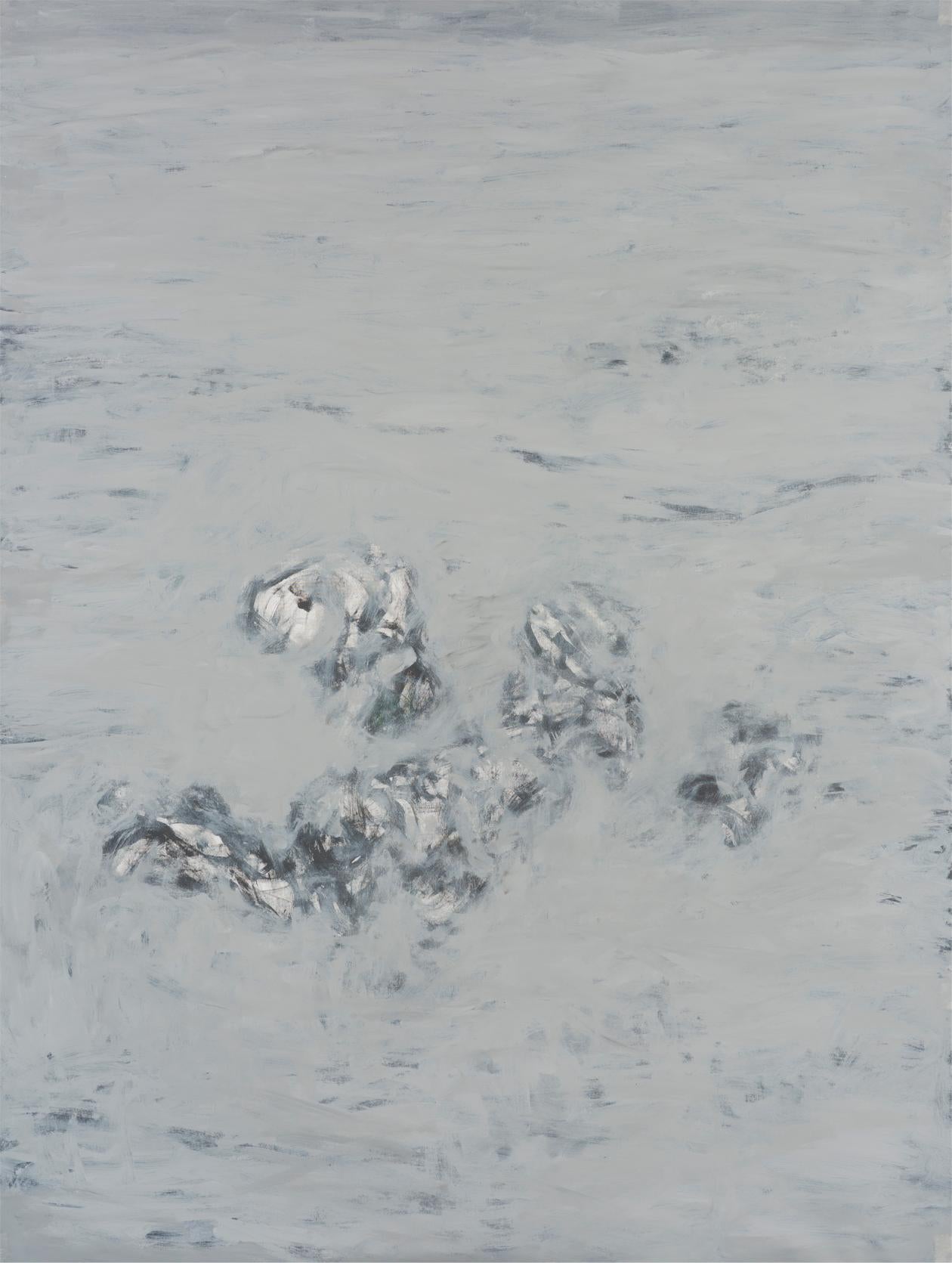Untitled 09 - Contemporary Art, Light Grey, Monochrome, Abstract Art 