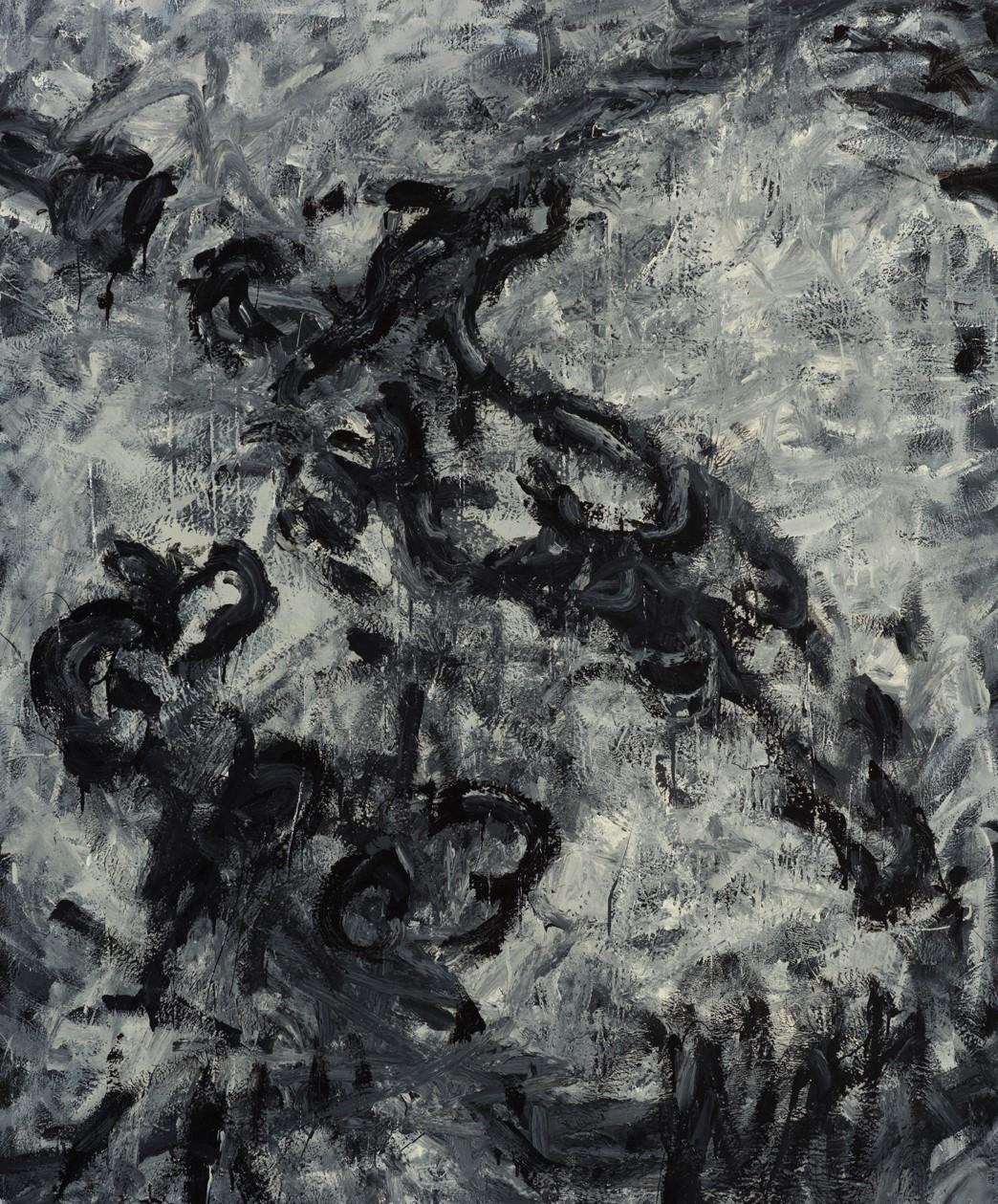 Untitled 09 [Remains of the Remains 09] - Contemporary, Abstract, Black, Grey - Painting by Zsolt Berszán