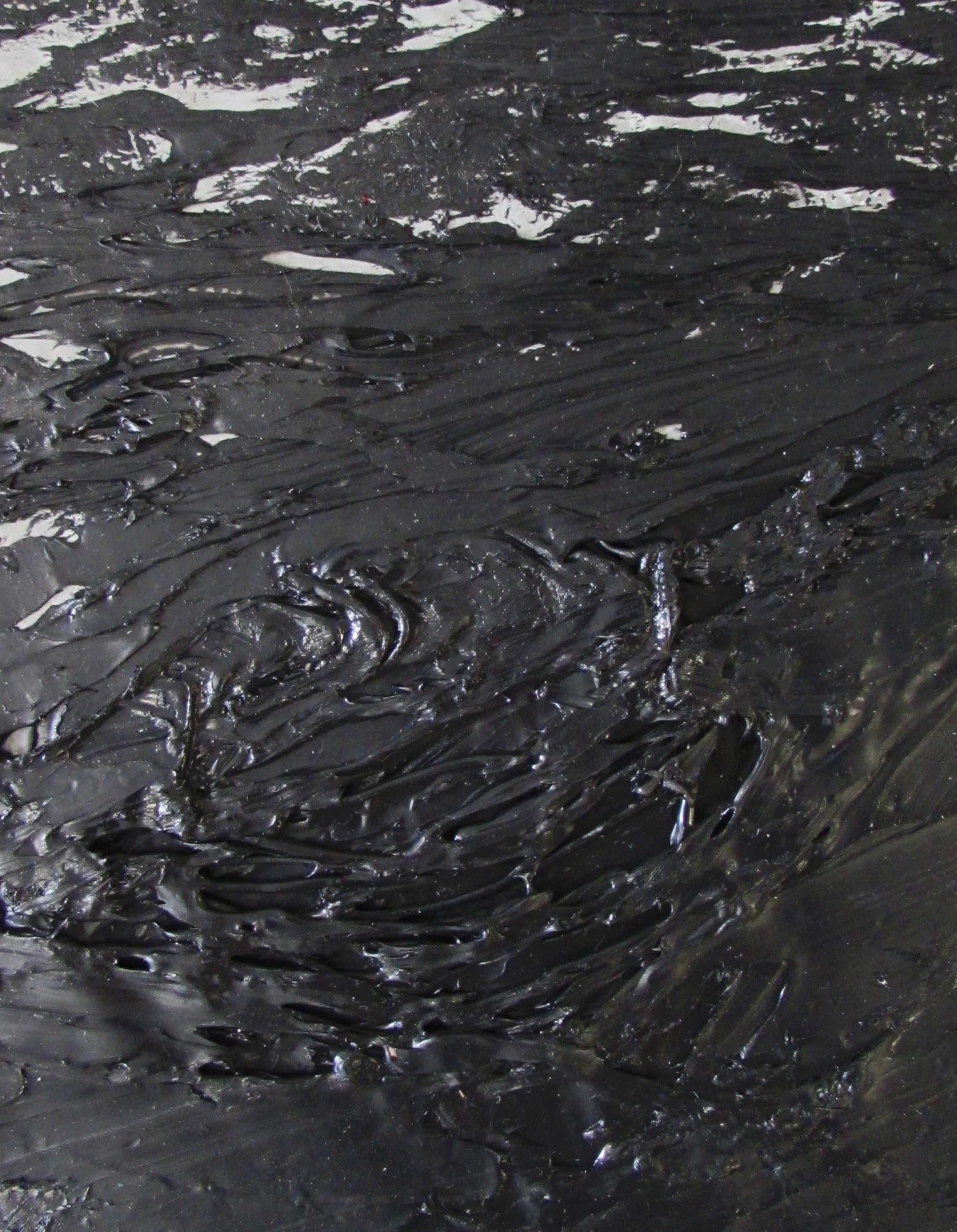 Sans titre 11 [Dissecting the Inknown 11] - 21e siècle, noir, abstrait, organique - Abstrait Mixed Media Art par Zsolt Berszán
