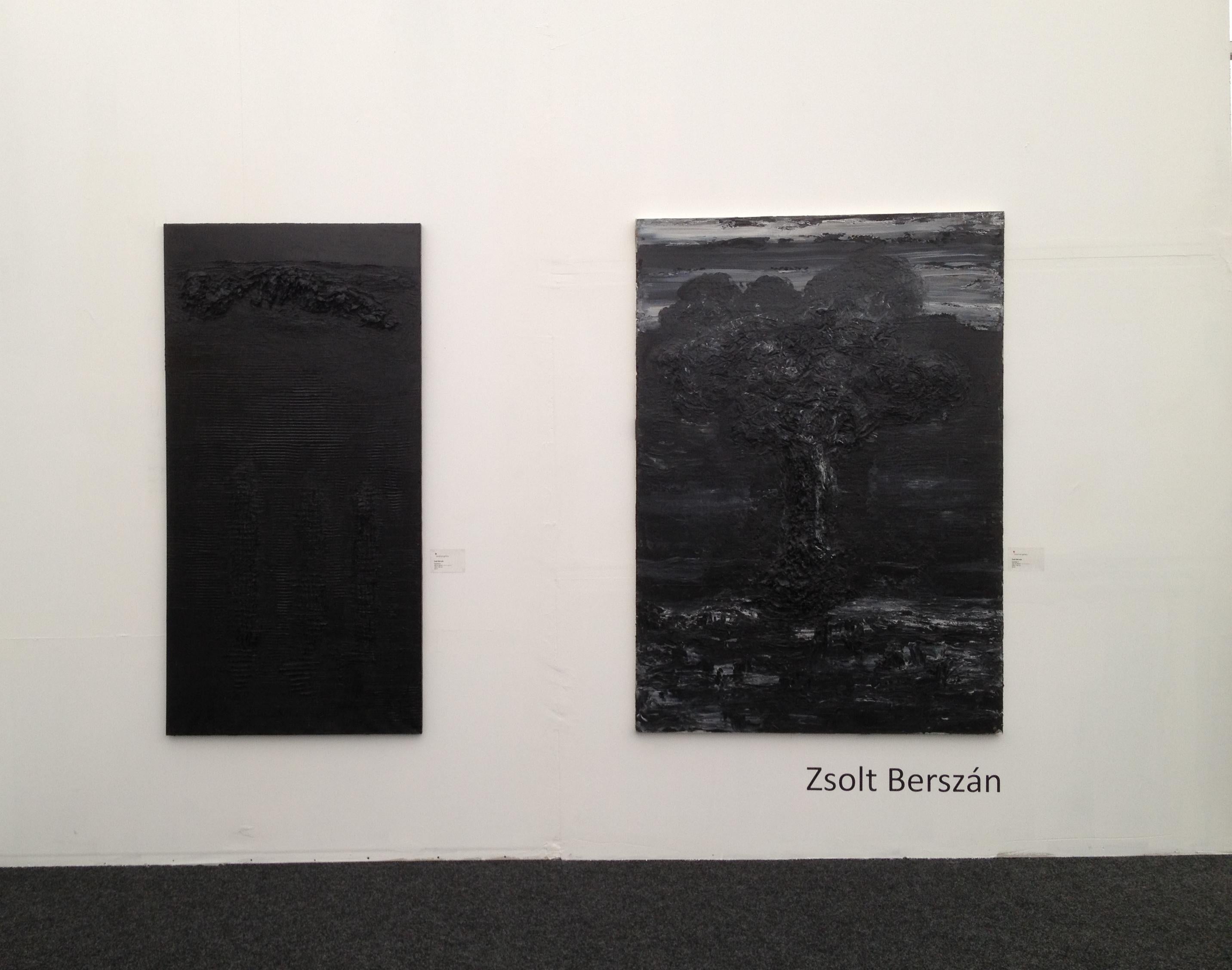 Sans titre 2 - Contemporain, Noir, Monochrome, Organic, 21e Siècle - Abstrait Painting par Zsolt Berszán