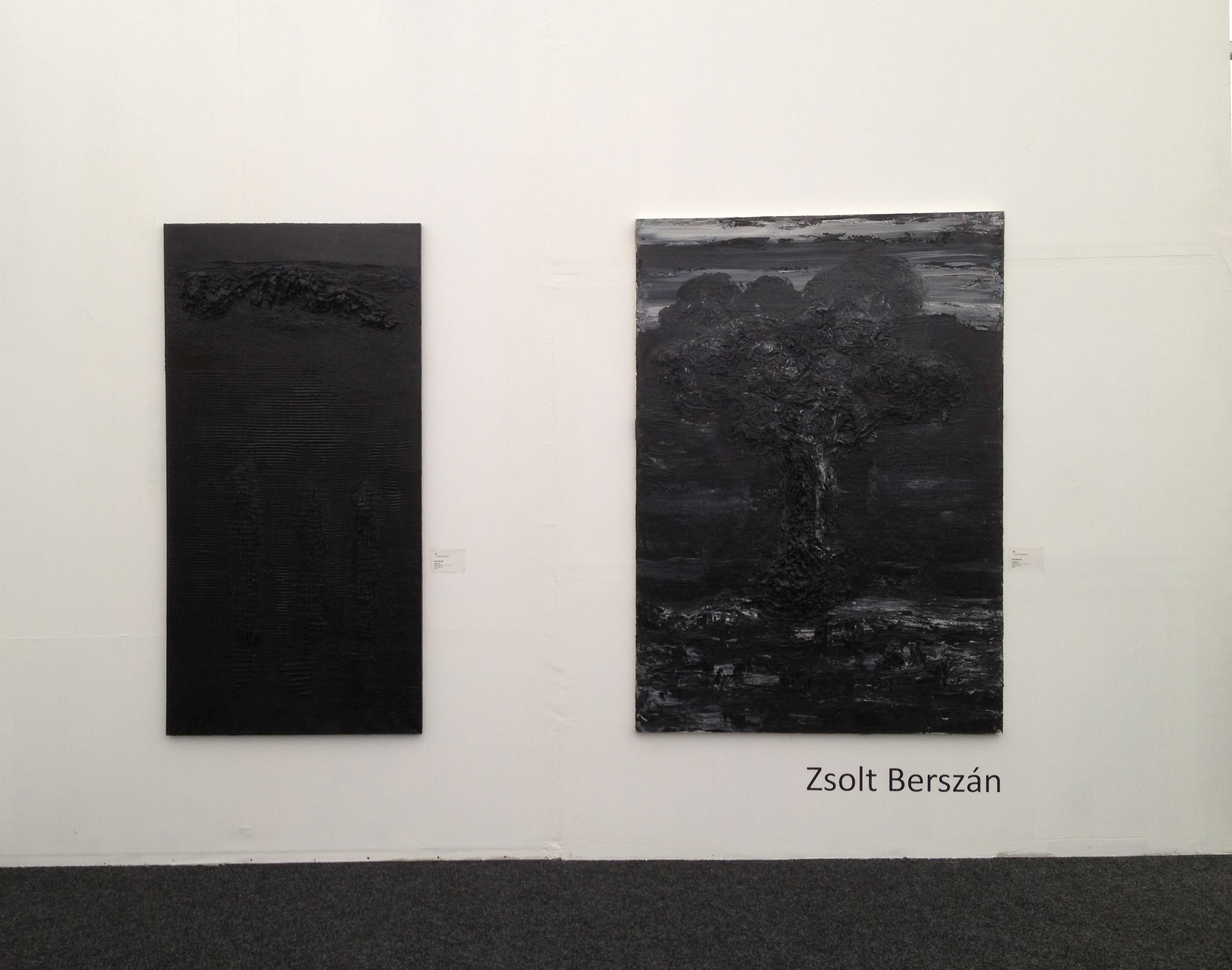 Senza titolo 2 - Contemporaneo, Nero, Monocromatico, Organico, 21° secolo - Painting Astratto di Zsolt Berszán