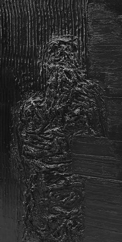 Untitled 3 - Contemporary, Monochrome, Black, Human, Abstract Painting, Organic