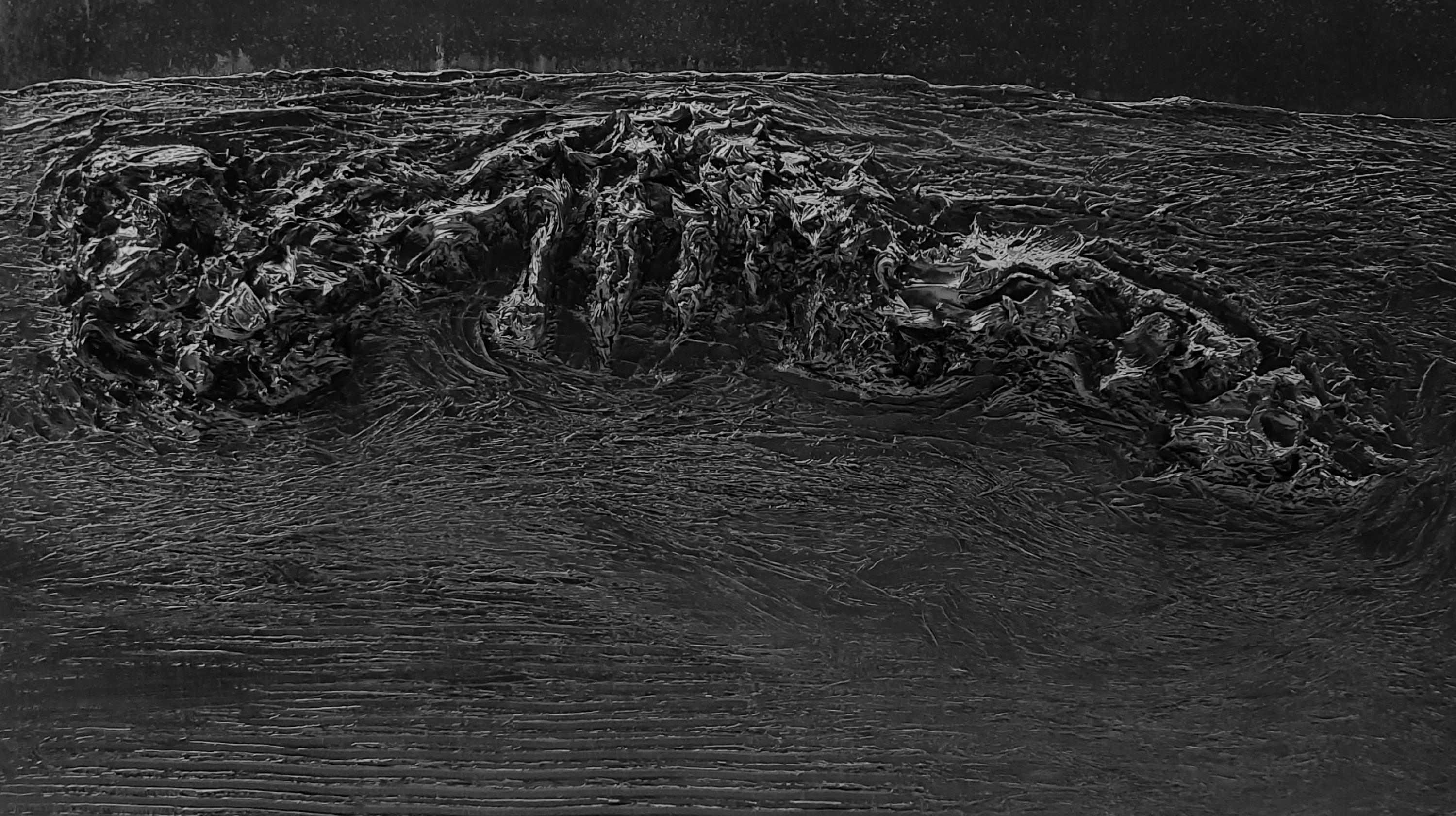 Senza titolo 4 - Contemporaneo, Nero, Monocromo, Pittura astratta, Organico, Vita - Painting Astratto di Zsolt Berszán