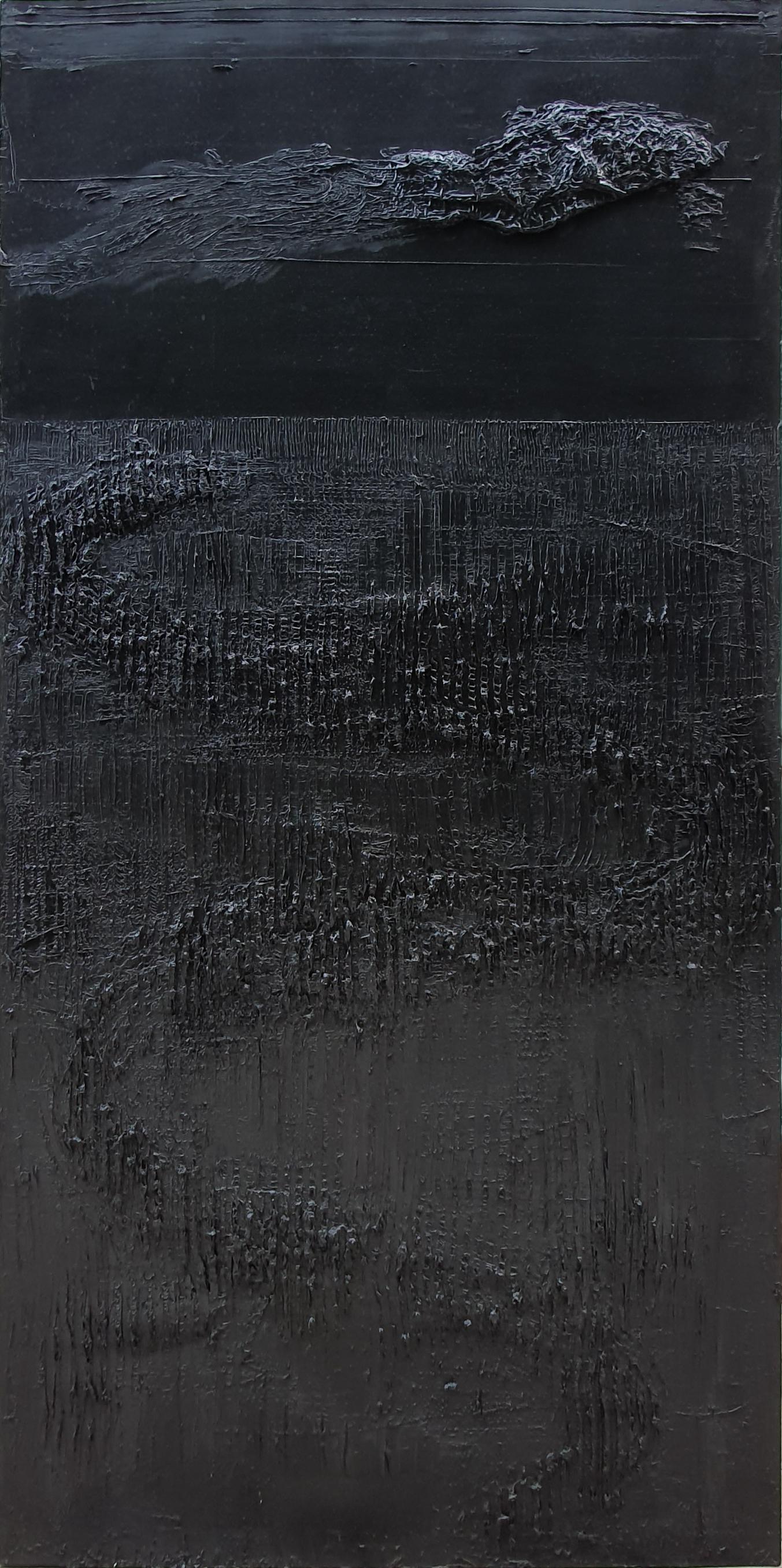 Untitled 5 (ABlackJECTION 5), 2012
Oil on canvas
78.74 H x 39.37  W in.
200 H x 100 W cm 

The notion of “abjection”, which at the beginnings referred to the idea of spirit degradation, it’s evilness and indignity would be exploited in the
