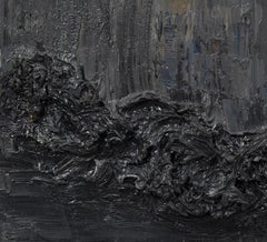 Ohne Titel - Contemporary, Abstrakt, Schwarz, Dunkelgrau, Monochrom, Organisch