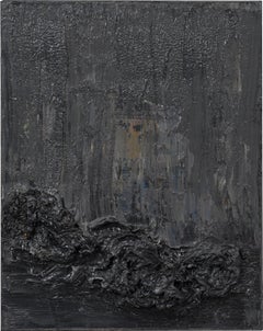Untitled - Contemporary, Abstract, Black, Dark Gray, Monochrome, Organic 